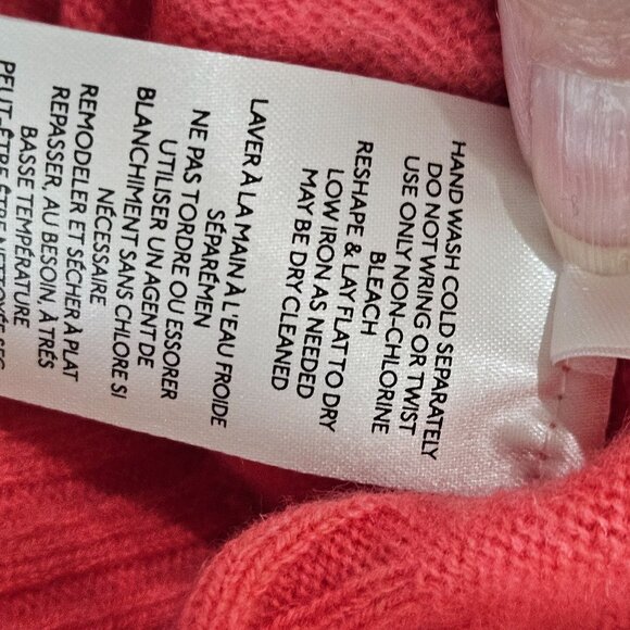 Free People Poppy Cashmere Turtleneck Sweater XS Geranium Ribbed Mock Neck - Picture 9 of 12